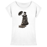 Steampunk-Lady mit Oktopus (sw) - Womens Extended Shoulder T-Shirt