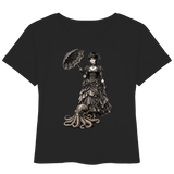 Steampunk-Lady mit Oktopus (sw) - Womens Organic Lightweight T-Shirt