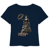 Steampunk-Lady mit Oktopus (sw) - Womens Organic Lightweight T-Shirt