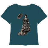 Steampunk-Lady mit Oktopus (sw) - Womens Organic Lightweight T-Shirt