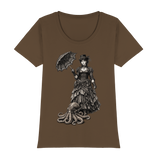 Steampunk-Lady mit Oktopus (sw) - Womens Premium Classic T-Shirt