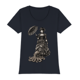 Steampunk-Lady mit Oktopus (sw) - Womens Premium Classic T-Shirt