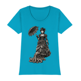 Steampunk-Lady mit Oktopus (sw) - Womens Premium Classic T-Shirt