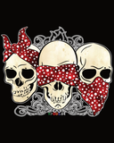 3 Rockabilly Skulls - f - Premium Shirt