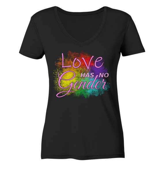 Pride Day - Love has no Gender 002 - Ladies Organic V-Neck Shirt
