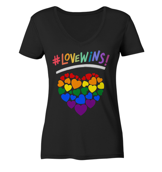 Pride Day - Love wins 001 - Ladies Organic V-Neck Shirt