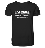 BC - Kalorien werden beim überbacken mit Käse abgetötet! - Mens Organic V-Neck Shirt