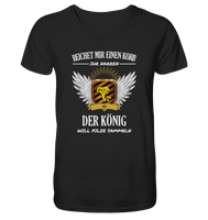 Black Collection - Der König will Pilze sammeln - Mens Organic V-Neck Shirt